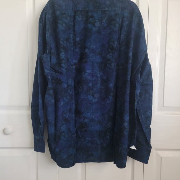 NWT MARIO BLASI Men's Button Down Corduroy Shirt Dark Blue Size 19 1/2 48 - Picture 6 of 7